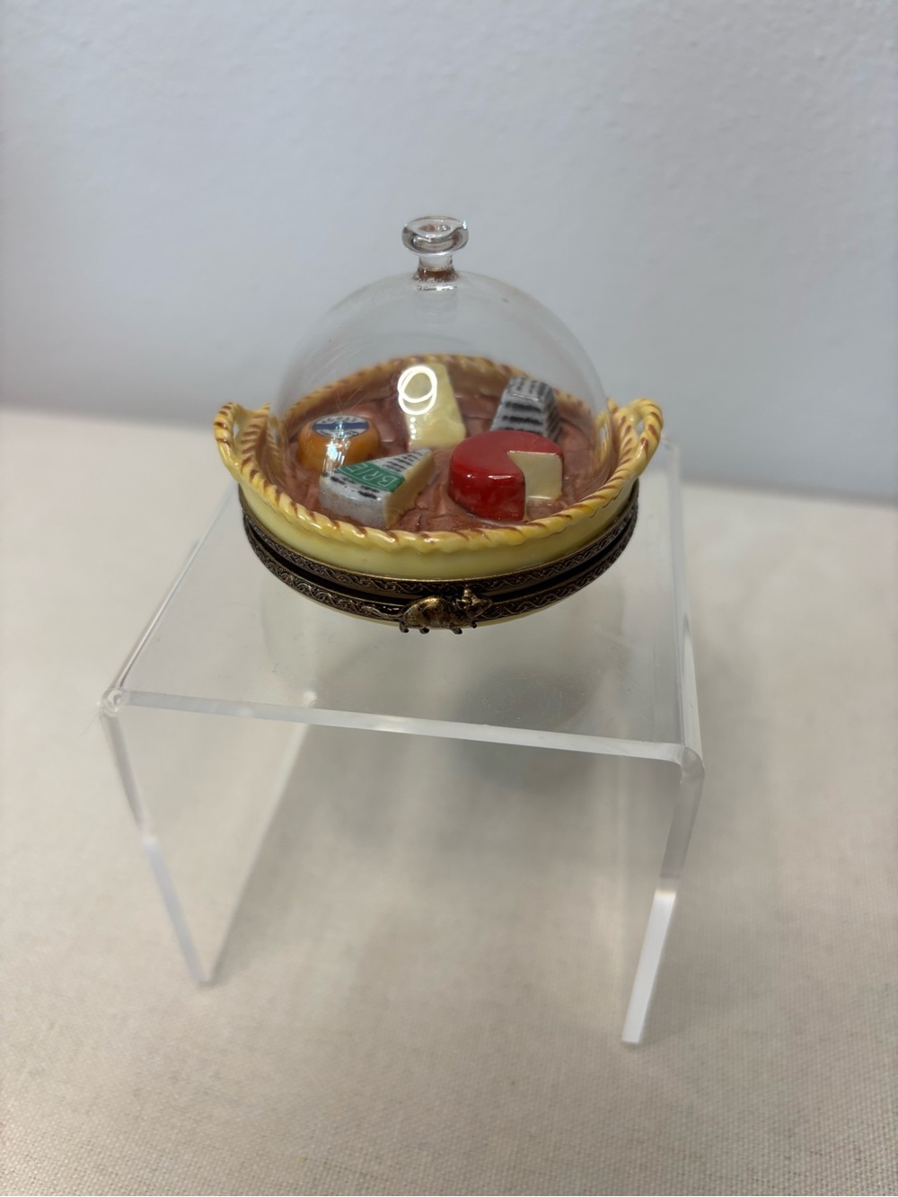 Limoges France Cheese Dome Collectible Trinket Box